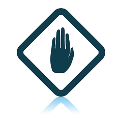 Image showing Icon Of Warning Hand