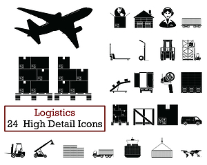 Image showing Set of 24  Logistics Icons