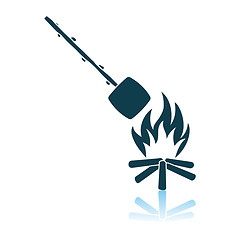 Image showing Camping Fire With Roasting Marshmallow Icon