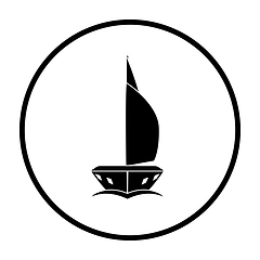 Image showing Sail yacht icon front view