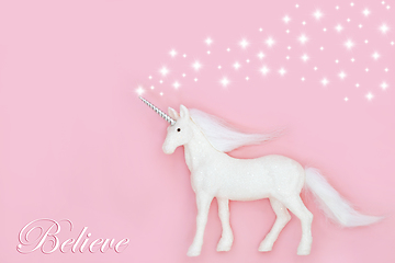 Image showing Believe in Christmas Magical Mythical Unicorn