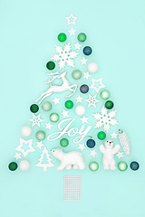 Image showing Joy at Christmas Abstract Tree Concept Shape  