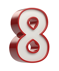 Image showing 3D plastic number eight