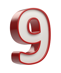 Image showing 3D plastic number nine