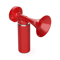 Image showing Red portable air horn