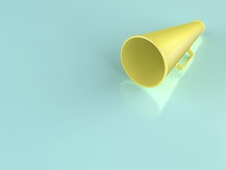 Image showing Yellow vintage megaphone