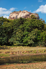 Image showing Famous tourist landmark - ancient Sigiriya rock, Sri Lanka