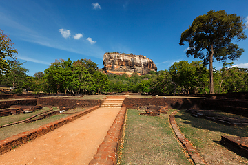 Image showing Famous tourist landmark - ancient Sigiriya rock, Sri Lanka