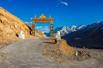 Image showing Gates of Ki gompa, Spiti Valley, Himachal Pradesh