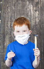 Image showing boy and construction tools