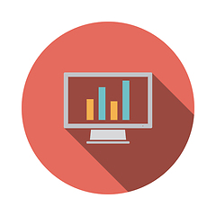 Image showing Monitor with analytics diagram icon