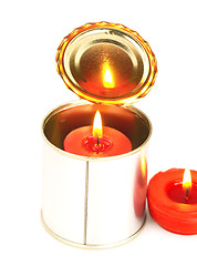 Image showing candle on a tin can