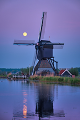 Image showing Windmills at Kinderdijk in Holland. Netherlands