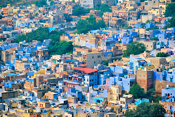 Image showing Aerial view of Jodhpur Blue City. Jodphur, Rajasthan, India