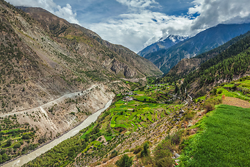 Image showing Chandra river in Lahaul valley in Himalayas