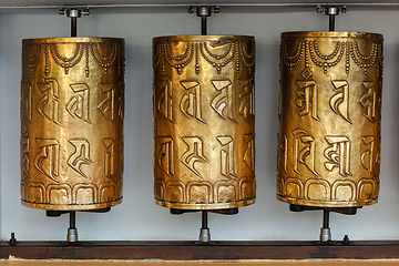 Image showing Buddhist prayer wheels