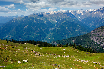 Image showing Spring in Kullu valley in Himalaya mountains. Himachal Pradesh, India