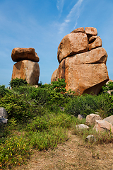 Image showing Giant boulders in Hampi, Karnataka, India