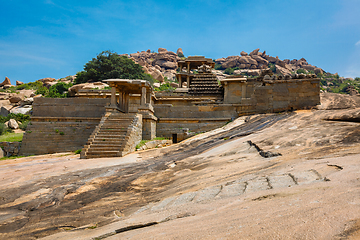 Image showing Ancient ruins of Hampi. Sule Bazaar, Hampi, Karnataka, India