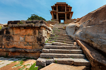 Image showing Ancient ruins of Hampi. Sule Bazaar, Hampi, Karnataka, India