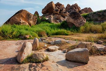 Image showing Giant boulders in Hampi, Karnataka, India