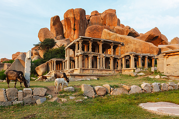 Image showing Ancient ruins of Hampi. Sule Bazaar, Hampi, Karnataka, India