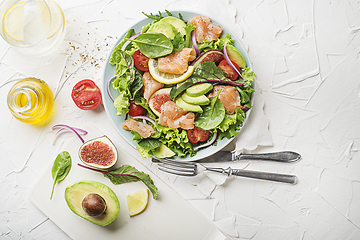 Image showing Salad smoked salmon