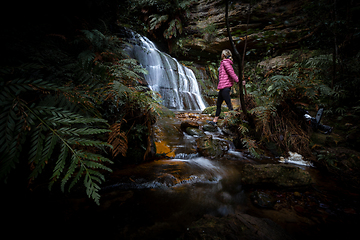 Image showing Paradise waterfall and pool in the Blue Mountains