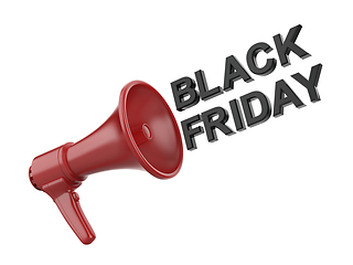 Image showing Announcing black friday sale with a megaphone