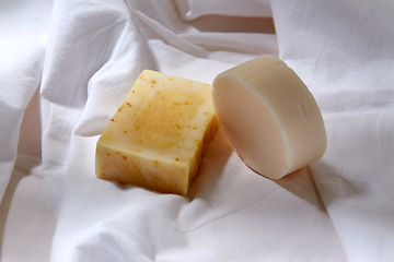 Image showing craft soap on white sheet