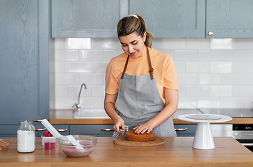 Image showing woman cooking food and baking on kitchen at home