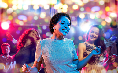 Image showing african american woman dancing at nightclub