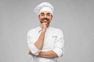 Image showing happy smiling male chef in toque