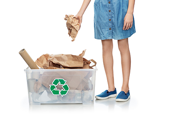 Image showing girl sorting paper waste