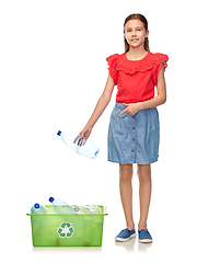 Image showing smiling girl sorting plastic waste