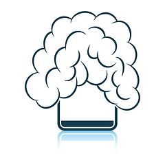 Image showing Icon of chemistry reaction in glass