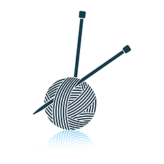 Image showing Yarn ball with knitting needles icon