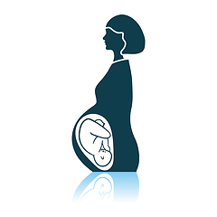 Image showing Pregnant Woman With Baby Icon