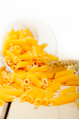 Image showing Italian pasta penne with wheat