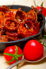 Image showing fresh seafoos stew on an iron skillet