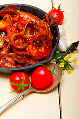 Image showing fresh seafoos stew on an iron skillet