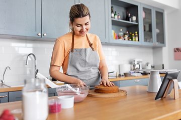 Image showing woman cooking food and baking on kitchen at home