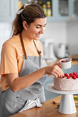 Image showing woman cooking food and baking on kitchen at home