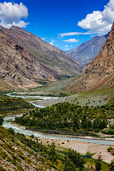 Image showing Chandra river in Lahaul valley in Himalayas