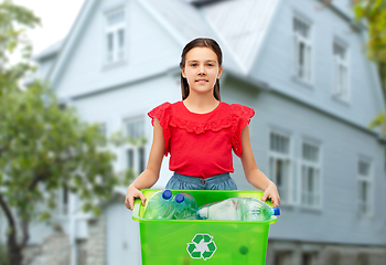 Image showing smiling girl sorting plastic waste