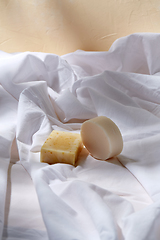 Image showing craft soap on white sheet