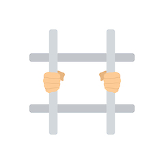 Image showing Hands holding prison bars icon