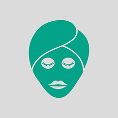 Image showing Woman Head With Moisturizing Mask Icon