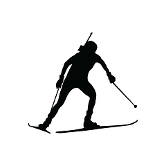 Image showing Biathlon sportsman silhouette