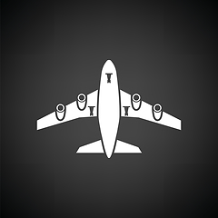 Image showing Airplane takeoff icon front view